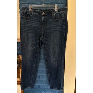 Talbots Womens 16W Girlfriend Jeans Plus Size Dark Wash Denim Comfort‎ Fit